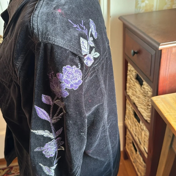 💜 Stunning Style and Co. black Jacket with beautiful embroidery Size M 💜 - Picture 4 of 12